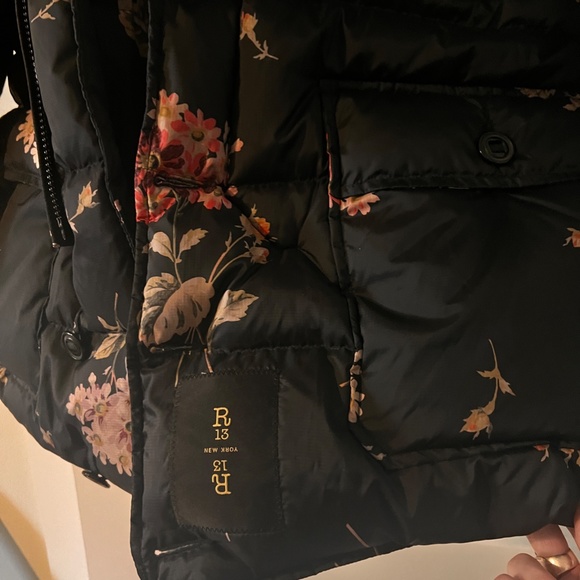 COPY - R13 UPSIDE-DOWN COAT IN FLORAL ON BLACK : NWOT : SMALL - Picture 9 of 13